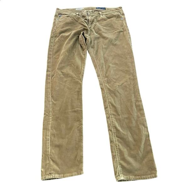 Adriano Goldschmied Beige The Stevie Slim Straight Corduroy Pants Size 31R - Picture 1 of 6